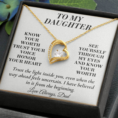 C160 - My Greatest Wish Is That You Always Know Your Worth And Never Settle For Less - Forever Love Necklace