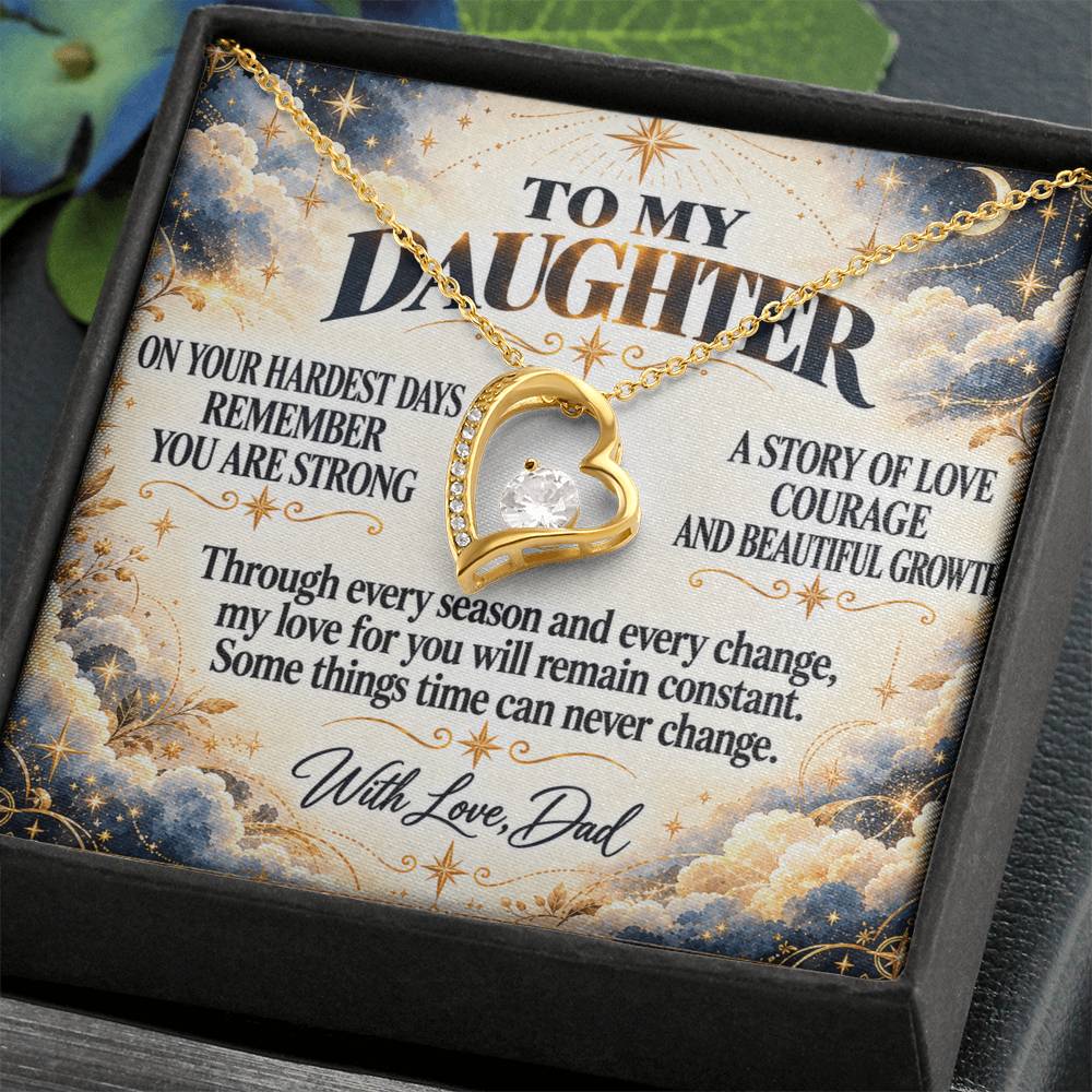 C313 - Even On Your Hardest Days Remember You Are Stronger Than You Think And Never Alone - Forever Love Necklace