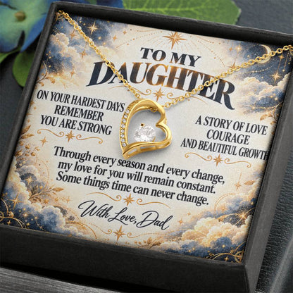 C313 - Even On Your Hardest Days Remember You Are Stronger Than You Think And Never Alone - Forever Love Necklace
