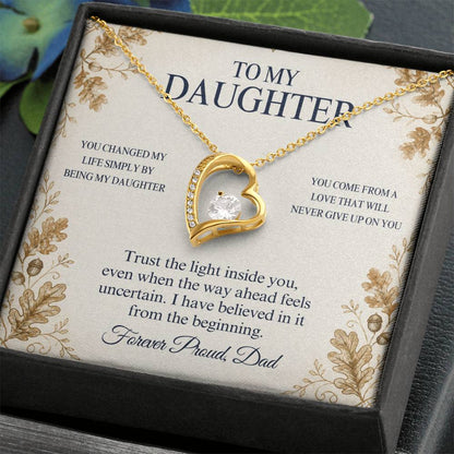 C95 - I Will Always Celebrate The Woman You Become And Treasure The Little Girl You Were - Forever Love Necklace