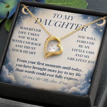 C277 - No Matter How Much You Grow There Will Always Be A Little Girl I Love Beyond Words - Forever Love Necklace