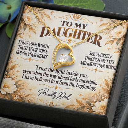 C310 - My Greatest Wish Is That You Always Know Your Worth And Never Settle For Less - Forever Love Necklace