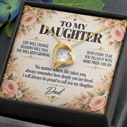 C235 - Never Measure Your Worth By The World Because To Your Dad You Have Always Been Priceless - Forever Love Necklace
