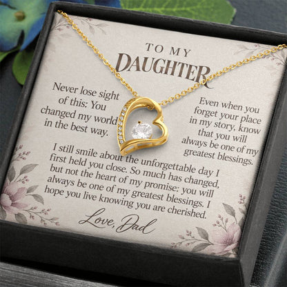 C589 - An Ocean Cannot Separate Us And A Memory That Time Cannot Take Away - Forever Love Necklace