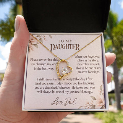 C586 - An Ocean Cannot Separate Us And Quiet Words For Your Hardest Days - Forever Love Necklace