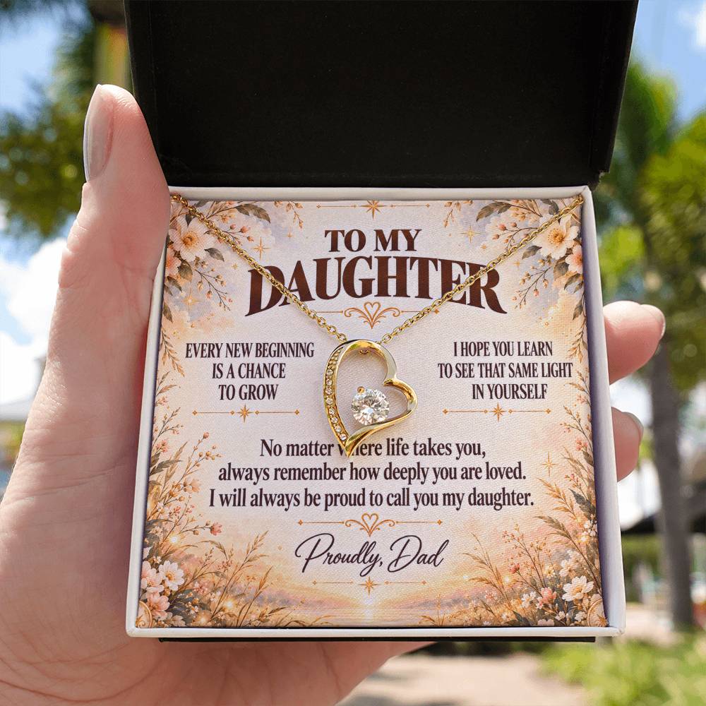 C366 - May Every New Beginning Remind You That Dad Will Always Stand Behind You - Forever Love Necklace