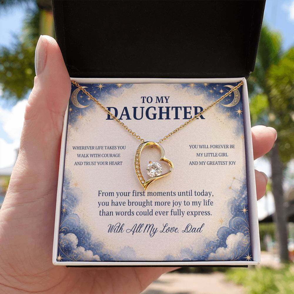 C77 - No Matter How Much You Grow There Will Always Be A Little Girl I Love Beyond Words - Forever Love Necklace