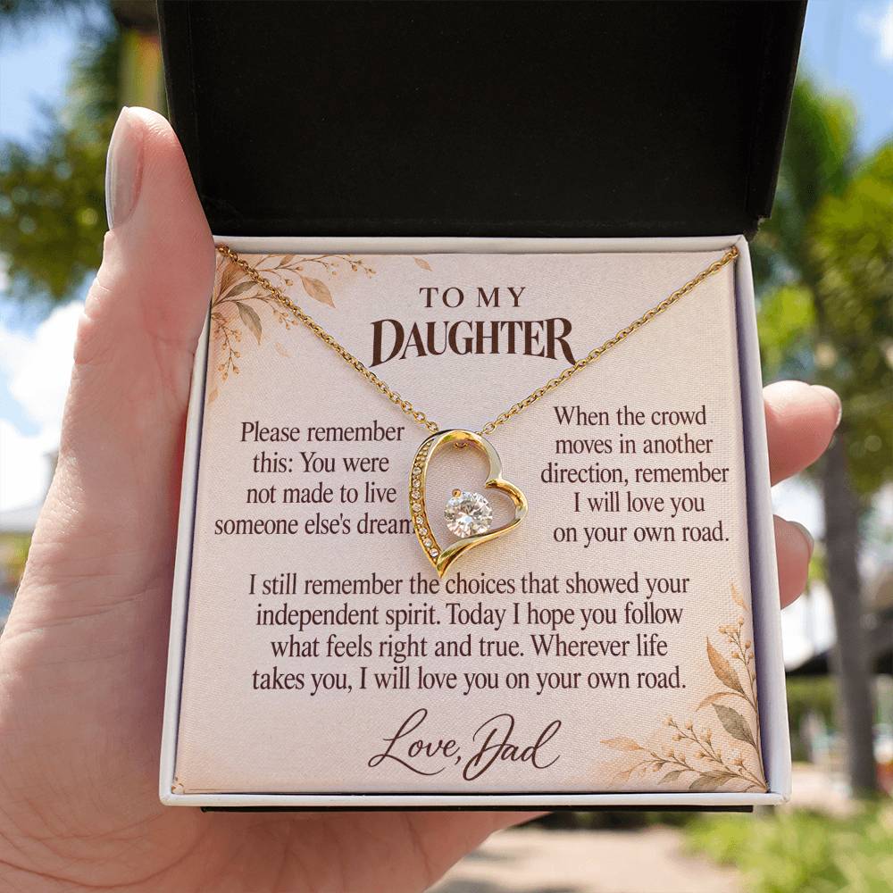 C676 - Walk Your Own Path And Quiet Words For Your Hardest Days - Forever Love Necklace