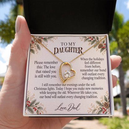 C556 - The Christmas Lights We Shared And Quiet Words For Your Hardest Days - Forever Love Necklace