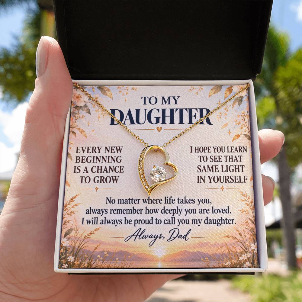C266 - May Every New Beginning Remind You That Dad Will Always Stand Behind You - Forever Love Necklace