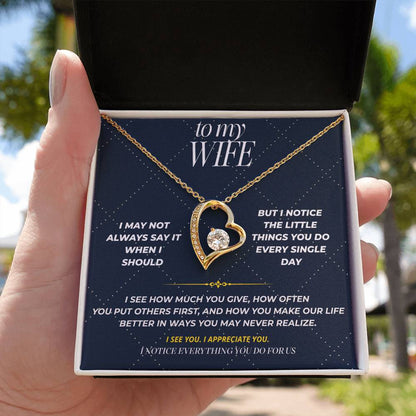 S107 - I Notice More Than I Say – Forever Love Necklace From Husband