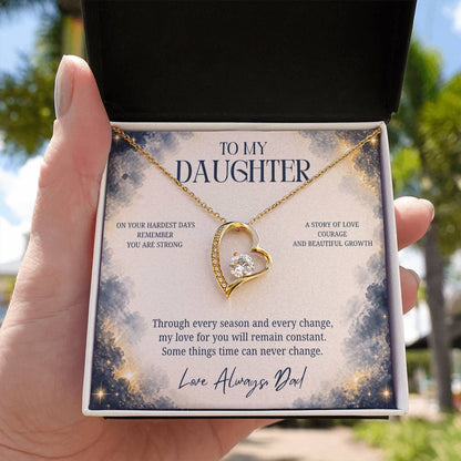 C88 - The Strong Woman You Are Becoming Will Always Remind Me Of The Little Girl I Adore - Forever Love Necklace