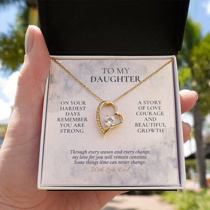 C113 - Even On Your Hardest Days Remember You Are Stronger Than You Think And Never Alone - Forever Love Necklace