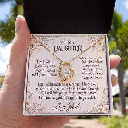 C690 - Like A Wildflower And The Words I Hope You Always Remember - Forever Love Necklace