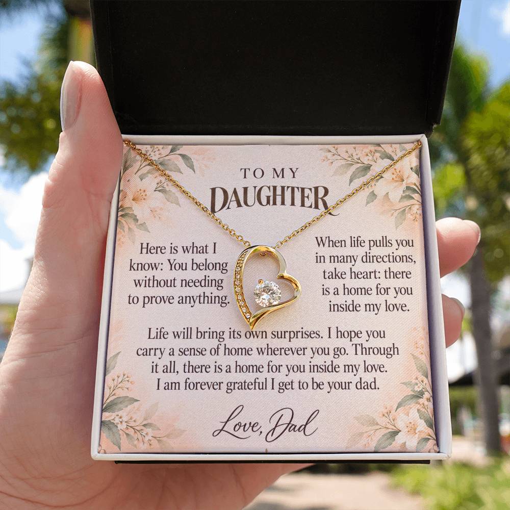 C600 - Home Is In My Heart And The Words I Hope You Always Remember - Forever Love Necklace