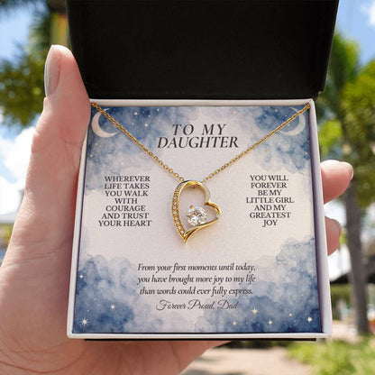 C127 - No Matter How Much You Grow There Will Always Be A Little Girl I Love Beyond Words - Forever Love Necklace