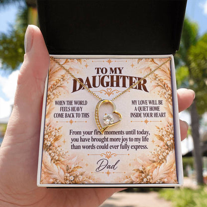 C372 - When The World Feels Heavy Remember You Will Always Have A Place In Dad’s Heart - Forever Love Necklace