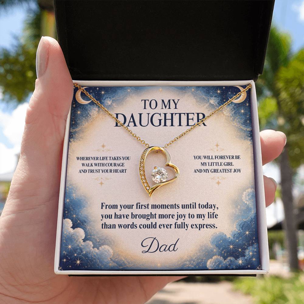 C52 - Wherever Life Takes You May You Always Feel Dad’s Love Guiding Your Heart - Forever Love Necklace