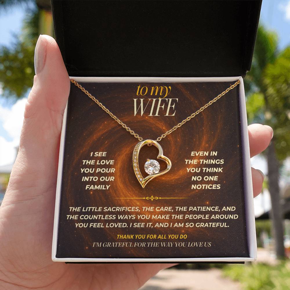 S142 - I’m Grateful For The Way You Love Us – Forever Love Necklace From Husband