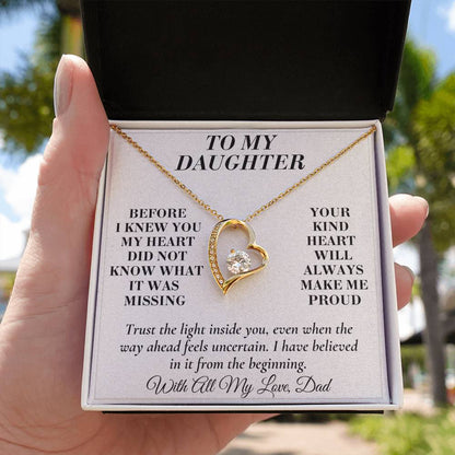 C150 - Wherever The Years Take Us You Will Always Be My Daughter My Pride And A Piece Of My Heart - Forever Love Necklace