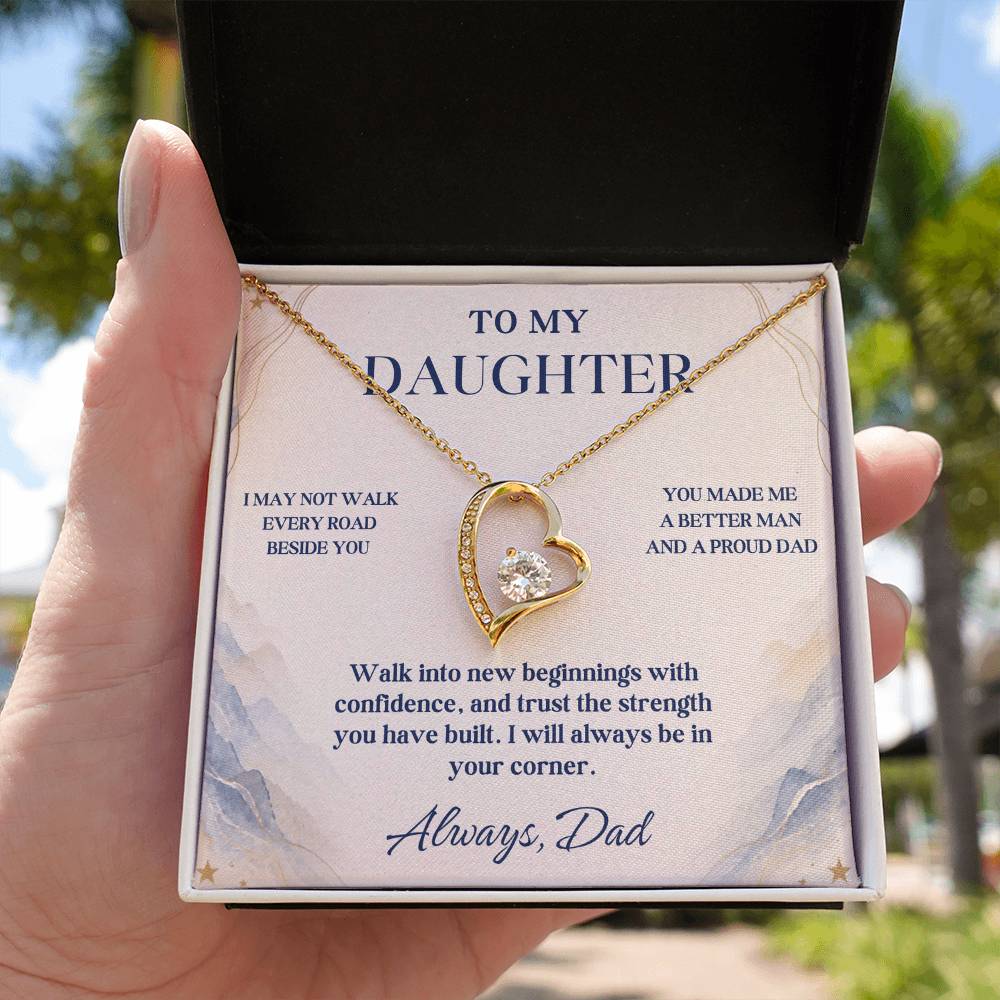 C74 - I May Not Walk Every Road Beside You But My Love Will Travel Every Mile With You - Forever Love Necklace