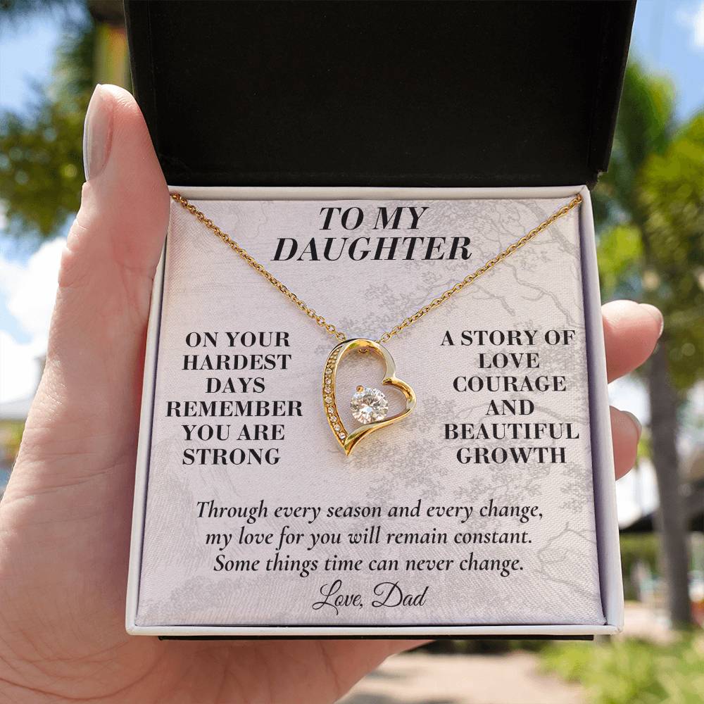 C163 - Even On Your Hardest Days Remember You Are Stronger Than You Think And Never Alone - Forever Love Necklace