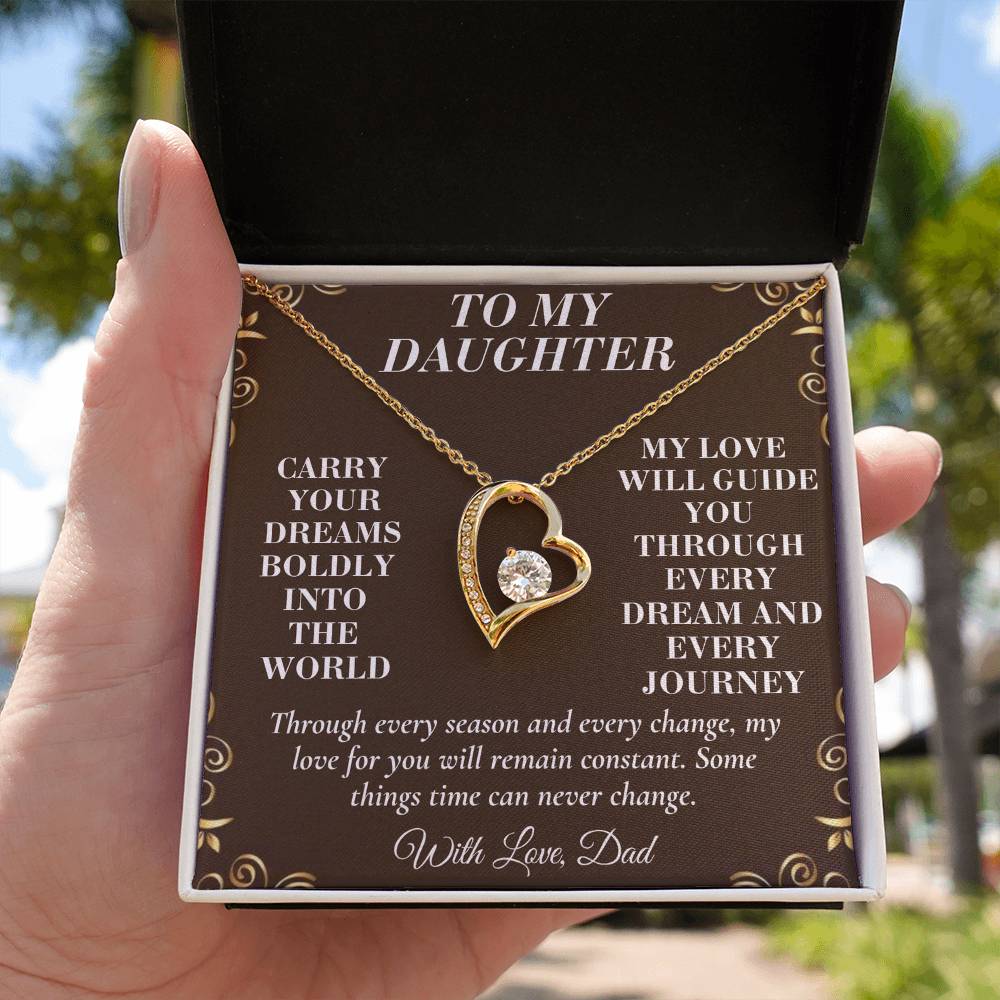 C193 - Wherever Tomorrow Leads You Remember You Have Already Made Your Dad Incredibly Proud - Forever Love Necklace