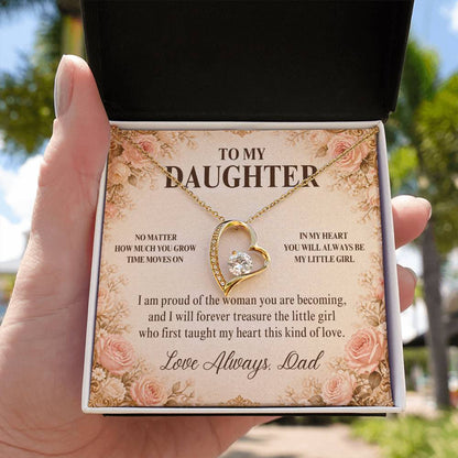 C27 - No Matter How Much You Grow There Will Always Be A Little Girl I Love Beyond Words - Forever Love Necklace