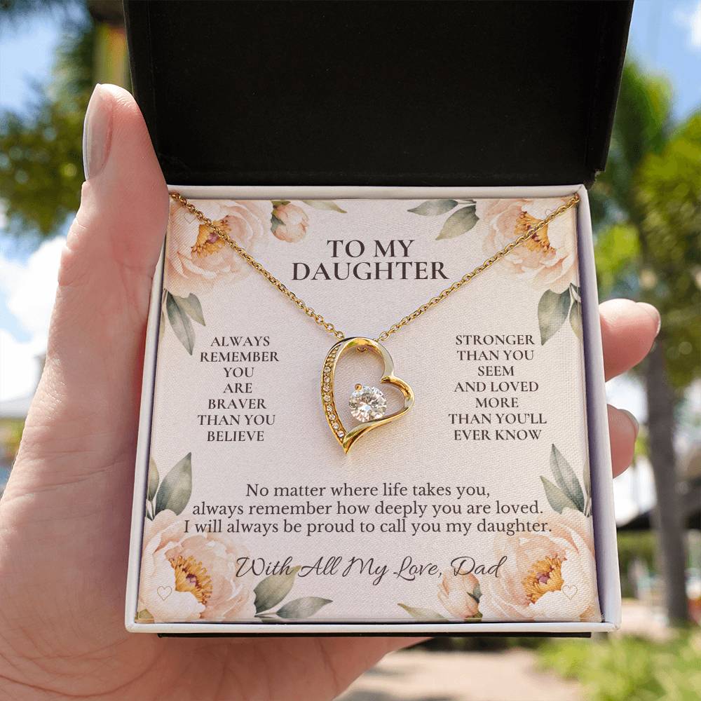 C101 - Always Remember How Deeply You Are Loved And How Proud Dad Will Always Be - Forever Love Necklace