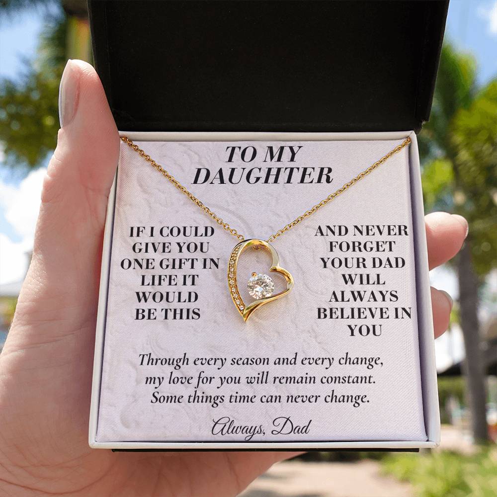 C177 - No Matter How Much You Grow There Will Always Be A Little Girl I Love Beyond Words - Forever Love Necklace