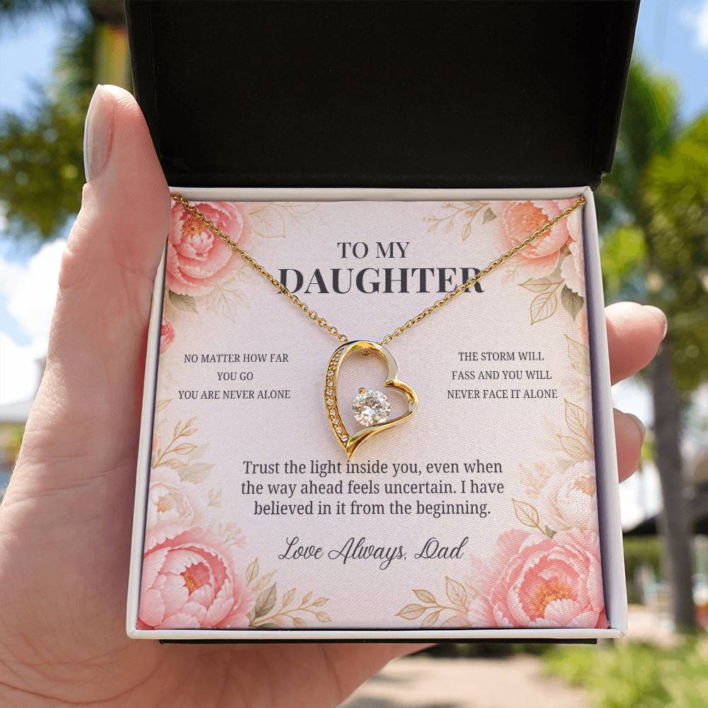 C80 - Whenever You Look Back Know There Has Always Been A Dad Proudly Standing Behind You - Forever Love Necklace