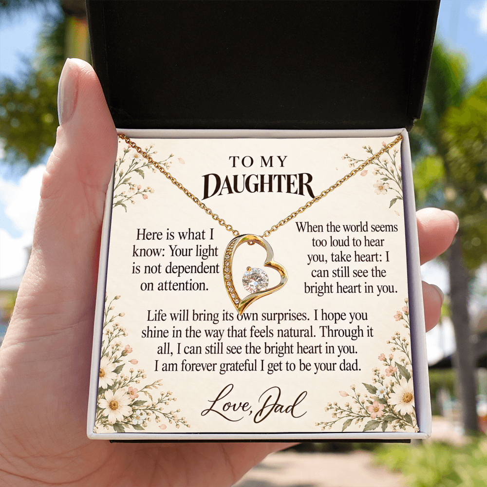 C670 - The Light Inside You And The Words I Hope You Always Remember - Forever Love Necklace