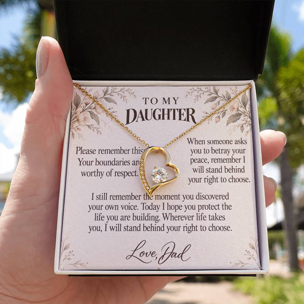 C661 - Permission To Say No And Quiet Words For Your Hardest Days - Forever Love Necklace