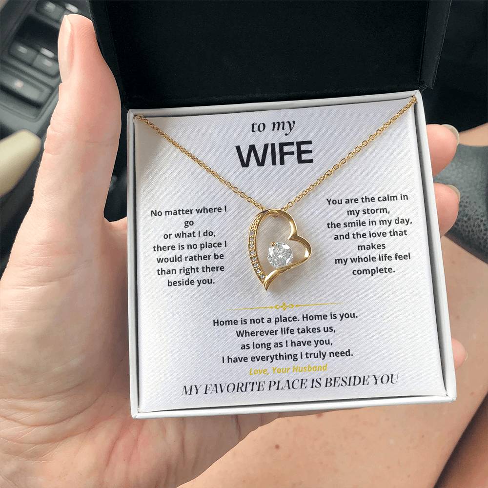 S8 - My Favorite Place Is Beside You – Forever Love Necklace From Husband